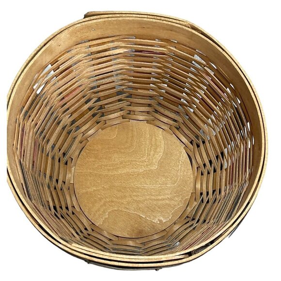 Vintage 1998 Bradford Basket Company Bread Cookie Basket Wood W/ Lid - Picture 3 of 10